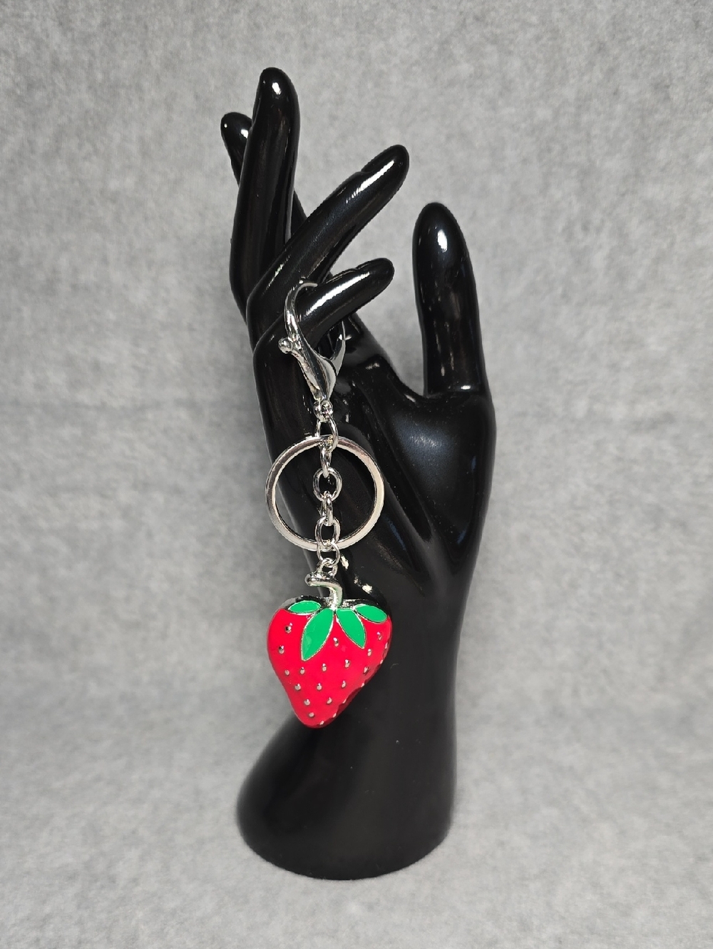 Strawberry Charm Keychain/Bag Charm - Red & Green Enamel